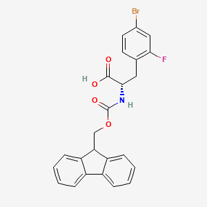 molecular formula C24H19BrFNO4 B13539080 (2S)-3-(4-bromo-2-fluorophenyl)-2-({[(9H-fluoren-9-yl)methoxy]carbonyl}amino)propanoicacid 