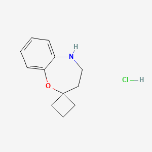 molecular formula C12H16ClNO B13539089 4,5-dihydro-3H-spiro[1,5-benzoxazepine-2,1'-cyclobutane] hydrochloride 