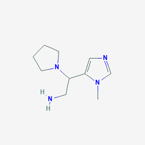 molecular formula C10H18N4 B13539126 2-(1-methyl-1H-imidazol-5-yl)-2-(pyrrolidin-1-yl)ethan-1-amine 