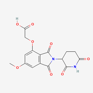 molecular formula C16H14N2O8 B13539135 2-[2-(2,6-Dioxo-3-piperidyl)-6-methoxy-1,3-dioxo-isoindolin-4-yl]oxyacetic acid 