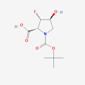 molecular formula C10H16FNO5 B13539211 (2R,3S,4S)-1-[(tert-butoxy)carbonyl]-3-fluoro-4-hydroxypyrrolidine-2-carboxylicacid 