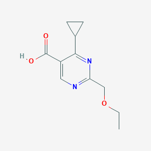 molecular formula C11H14N2O3 B13539222 4-Cyclopropyl-2-(ethoxymethyl)pyrimidine-5-carboxylic acid 