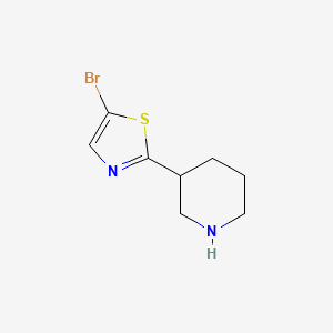 molecular formula C8H11BrN2S B13539230 5-Bromo-2-(piperidin-3-yl)thiazole 