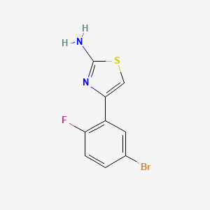 molecular formula C9H6BrFN2S B13539255 4-(5-Bromo-2-fluorophenyl)-1,3-thiazol-2-amine 