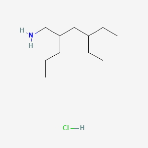 molecular formula C11H26ClN B13539273 5-(Aminomethyl)-3-ethyloctanehydrochloride 