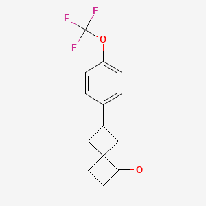 molecular formula C14H13F3O2 B13539280 (4s)-6-[4-(Trifluoromethoxy)phenyl]spiro[3.3]heptan-1-one 