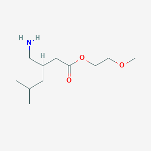 molecular formula C11H23NO3 B13539292 2-Methoxyethyl 3-(aminomethyl)-5-methylhexanoate 