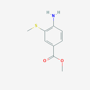 molecular formula C9H11NO2S B13539302 Methyl 4-amino-3-(methylthio)benzoate 