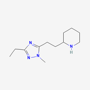 molecular formula C12H22N4 B13539308 2-(2-(3-Ethyl-1-methyl-1h-1,2,4-triazol-5-yl)ethyl)piperidine 