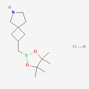 molecular formula C14H27BClNO2 B13539322 2-[(Tetramethyl-1,3,2-dioxaborolan-2-yl)methyl]-6-azaspiro[3.4]octane hydrochloride 