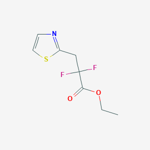 molecular formula C8H9F2NO2S B13539355 Ethyl 2,2-difluoro-3-(thiazol-2-yl)propanoate 