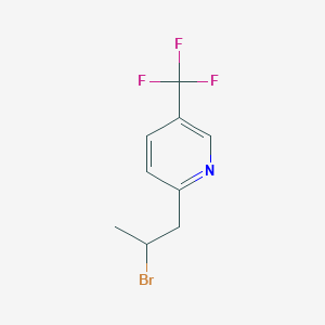 molecular formula C9H9BrF3N B13539371 2-(2-Bromopropyl)-5-(trifluoromethyl)pyridine 