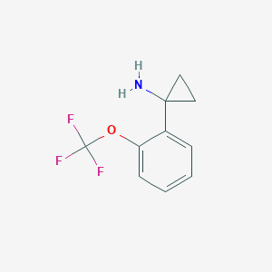 molecular formula C10H10F3NO B13539401 1-[2-(Trifluoromethoxy)phenyl]cyclopropan-1-amine 