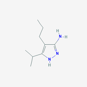 molecular formula C9H17N3 B13539422 3-Isopropyl-4-propyl-1h-pyrazol-5-amine 