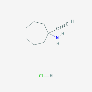 molecular formula C9H16ClN B13539428 1-Ethynylcycloheptan-1-aminehydrochloride 