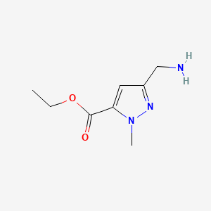 molecular formula C8H13N3O2 B13539467 ethyl 3-(aminomethyl)-1-methyl-1H-pyrazole-5-carboxylate 