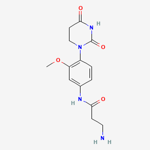 molecular formula C14H18N4O4 B13539469 3-amino-N-[4-(2,4-dioxohexahydropyrimidin-1-yl)-3-methoxy-phenyl]propanamide 