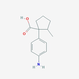 molecular formula C13H17NO2 B13539491 1-(4-Aminophenyl)-2-methylcyclopentane-1-carboxylic acid 