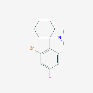 molecular formula C12H15BrFN B13539519 1-(2-Bromo-4-fluorophenyl)cyclohexan-1-amine 