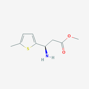 molecular formula C9H13NO2S B13539557 Methyl (r)-3-amino-3-(5-methylthiophen-2-yl)propanoate 