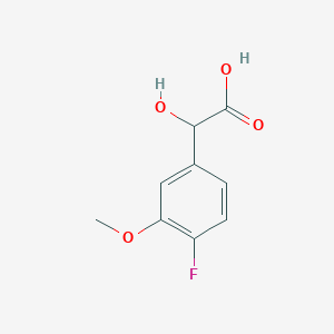 molecular formula C9H9FO4 B13539598 4-Fluoro-3-methoxymandelic acid 