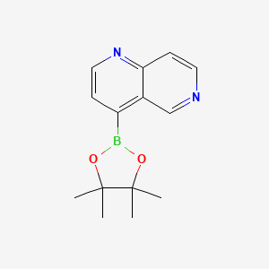 molecular formula C14H17BN2O2 B13539630 4-(Tetramethyl-1,3,2-dioxaborolan-2-yl)-1,6-naphthyridine 