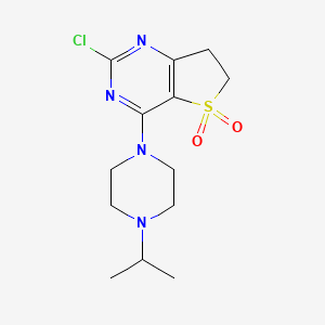 molecular formula C13H19ClN4O2S B13539635 2-chloro-4-[4-(propan-2-yl)piperazin-1-yl]-6H,7H-5lambda6-thieno[3,2-d]pyrimidine-5,5-dione 