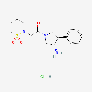 rac-2-{2-[(3R,4S)-3-amino-4-phenylpyrrolidin-1-yl]-2-oxoethyl}-1lambda6,2-thiazinane-1,1-dione hydrochloride