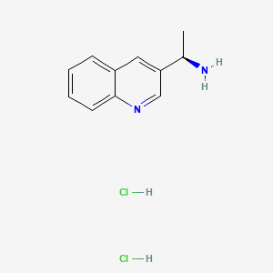 molecular formula C11H14Cl2N2 B13539672 (1R)-1-(quinolin-3-yl)ethan-1-aminedihydrochloride 