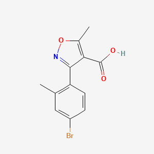 molecular formula C12H10BrNO3 B13539706 3-(4-Bromo-2-methylphenyl)-5-methylisoxazole-4-carboxylic Acid 