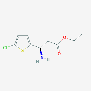 molecular formula C9H12ClNO2S B13539741 Ethyl (r)-3-amino-3-(5-chlorothiophen-2-yl)propanoate 