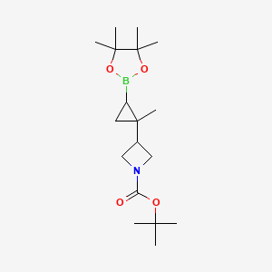 molecular formula C18H32BNO4 B13539743 Tert-butyl 3-[1-methyl-2-(4,4,5,5-tetramethyl-1,3,2-dioxaborolan-2-yl)cyclopropyl]azetidine-1-carboxylate 