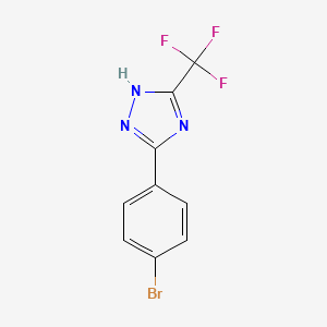 molecular formula C9H5BrF3N3 B13539768 1H-1,2,4-Triazole, 3-(4-bromophenyl)-5-(trifluoromethyl)- 