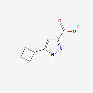 molecular formula C9H12N2O2 B13539791 5-cyclobutyl-1-methyl-1H-pyrazole-3-carboxylic acid 