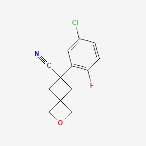 molecular formula C13H11ClFNO B13539802 6-(5-Chloro-2-fluorophenyl)-2-oxaspiro[3.3]heptane-6-carbonitrile 