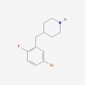 molecular formula C12H15BrFN B13539831 4-(5-Bromo-2-fluorobenzyl)piperidine 