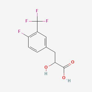 molecular formula C10H8F4O3 B13539835 3-[4-Fluoro-3-(trifluoromethyl)phenyl]-2-hydroxypropanoic acid 