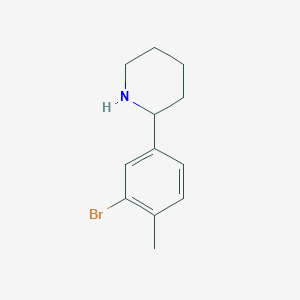 molecular formula C12H16BrN B13539839 2-(3-Bromo-4-methylphenyl)piperidine 