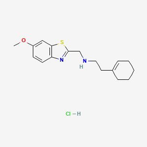 molecular formula C17H23ClN2OS B13539863 [2-(Cyclohex-1-en-1-yl)ethyl][(6-methoxy-1,3-benzothiazol-2-yl)methyl]amine hydrochloride 