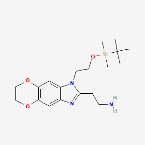 2-(6-{2-[(Tert-butyldimethylsilyl)oxy]ethyl}-10,13-dioxa-4,6-diazatricyclo[7.4.0.0,3,7]trideca-1(9),2,4,7-tetraen-5-yl)ethan-1-amine