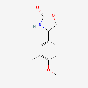 molecular formula C11H13NO3 B13539899 4-(4-Methoxy-3-methylphenyl)oxazolidin-2-one 