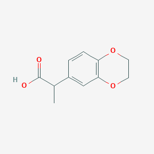 molecular formula C11H12O4 B1353991 2-(2,3-二氢-1,4-苯并二氧杂环-6-基)丙酸 CAS No. 193885-36-8