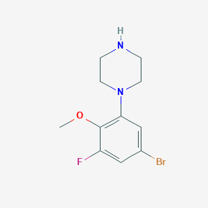 molecular formula C11H14BrFN2O B13539914 1-(5-Bromo-3-fluoro-2-methoxyphenyl)piperazine 