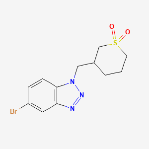 3-((5-Bromo-1H-benzo[d][1,2,3]triazol-1-yl)methyl)tetrahydro-2H-thiopyran 1,1-dioxide