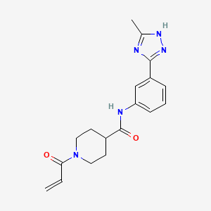 molecular formula C18H21N5O2 B13539945 1-Acryloyl-N-(3-(5-methyl-1H-1,2,4-triazol-3-yl)phenyl)piperidine-4-carboxamide 