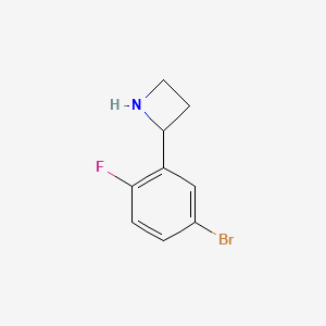 molecular formula C9H9BrFN B13539957 2-(5-Bromo-2-fluorophenyl)azetidine 