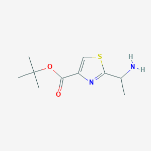 molecular formula C10H16N2O2S B13540007 Tert-butyl 2-(1-aminoethyl)thiazole-4-carboxylate 