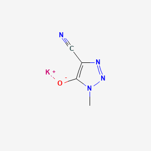 molecular formula C4H3KN4O B13540040 potassium4-cyano-1-methyl-1H-1,2,3-triazol-5-olate 