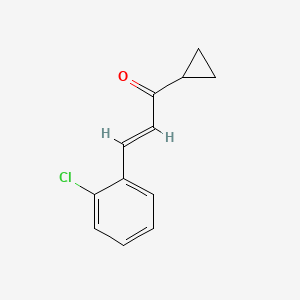 molecular formula C12H11ClO B13540077 (2E)-3-(2-Chlorophenyl)-1-cyclopropylprop-2-EN-1-one 