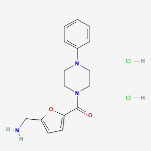 1-[5-(4-Phenylpiperazine-1-carbonyl)furan-2-yl]methanaminedihydrochloride